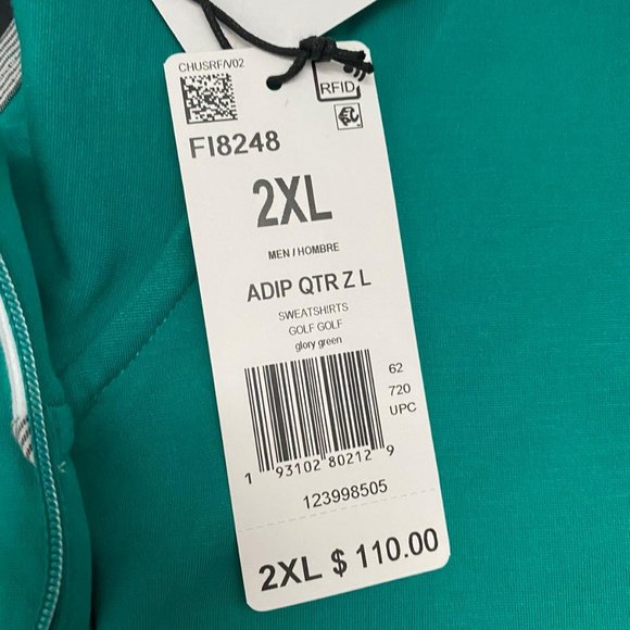 Adipure By Adidas Men's Sweatshirt Golf Green - Picture 4 of 8